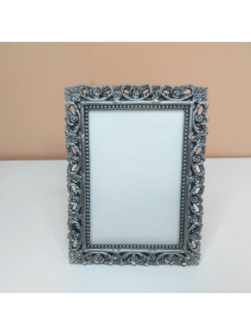 Towle Silver-Plated Photo Frame With Floral Design  3" x 5"